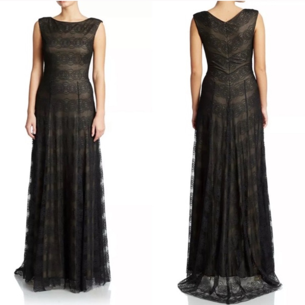 Vera Wang Black Lace Maxi Dress